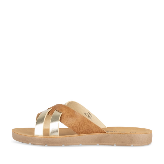Mules COGNAC/OR Femme