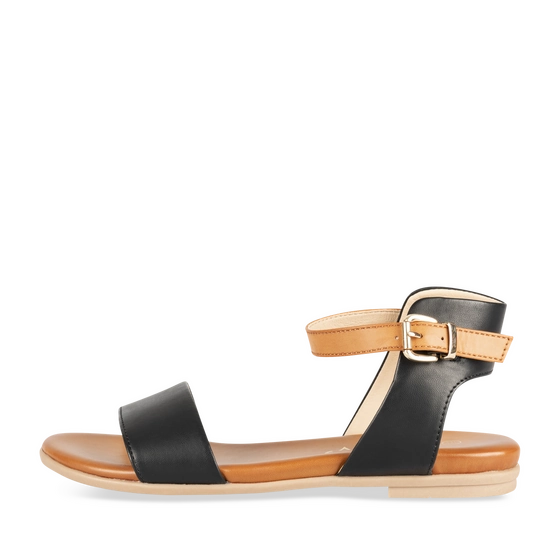 Sandales NOIR/COGNAC Femme