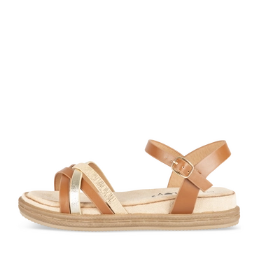 Sandals BROWN / GOLD Woman