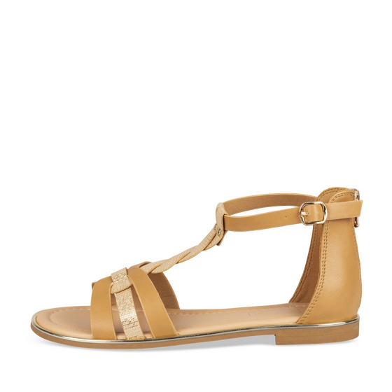 Sandals BROWN / GOLD Woman