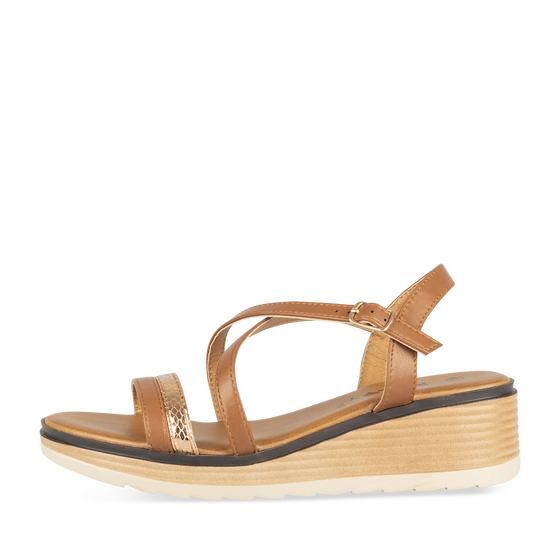 Sandals COGNAC/GOLD Woman