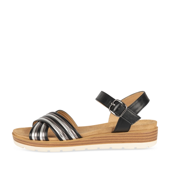Sandals BLACK / SILVER Woman