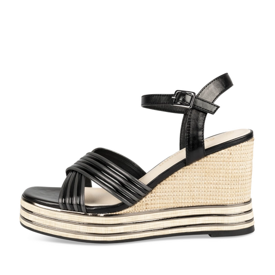 Sandals BLACK / SILVER Woman