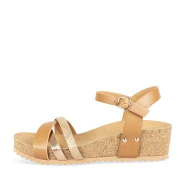 Sandals COGNAC/GOLD Woman