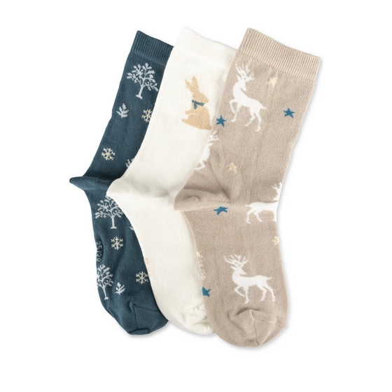 Chaussettes GRIS/NOIR/BLEU Femme