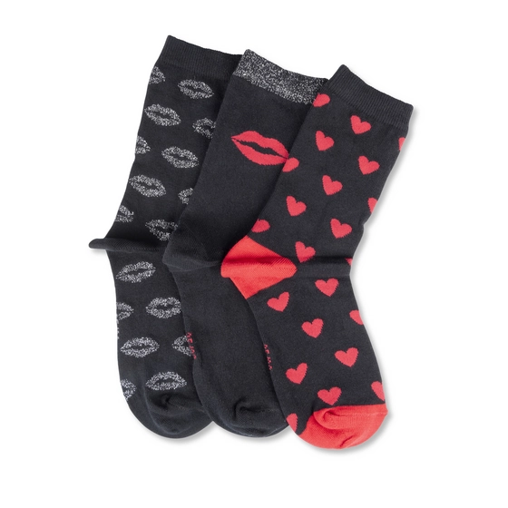 Chaussettes GRIS/NOIR/ROUGE Femme
