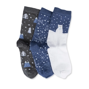 Chaussettes BLANC/BLEU Femme