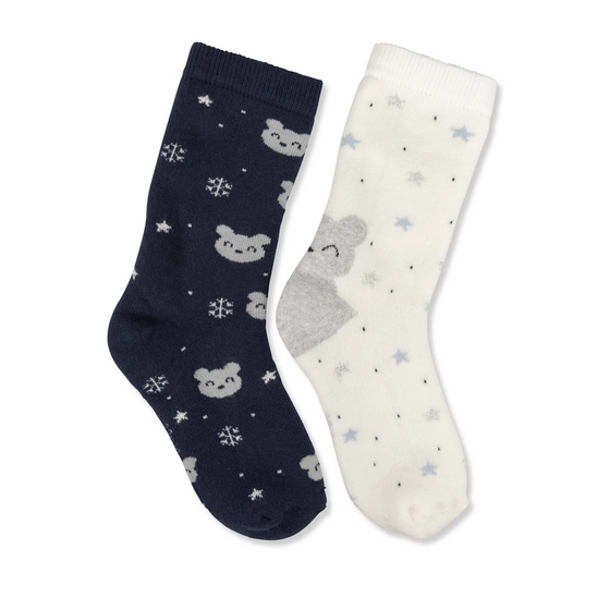 Chaussettes BLANC/GRIS/MARINE Fille