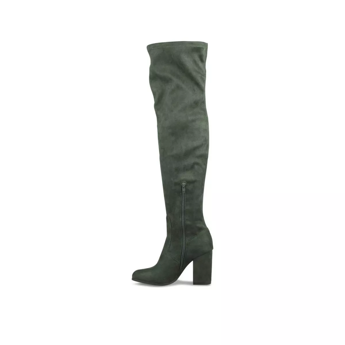 Olive green thigh high boots hotsell
