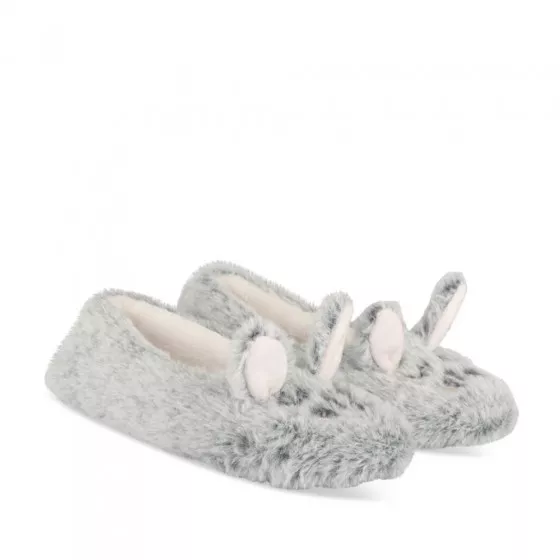 Chaussons lapin GRIS LOVELY SKULL