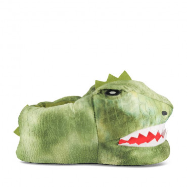 Plush slipperss dinosaur GREEN DENIM SIDE