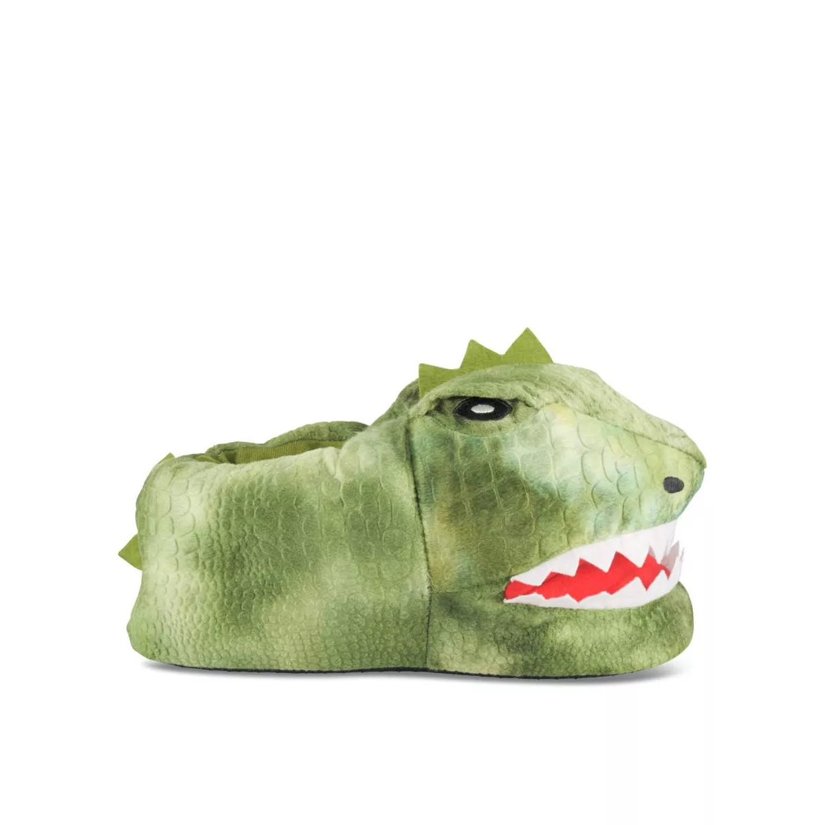 Chaussons peluche dinosaure VERT DENIM SIDE