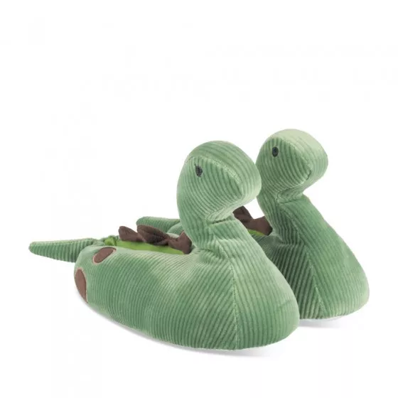 Plush slipperss dinosaur GREEN TAMS