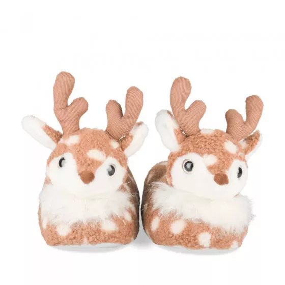 Plush slipperss reindeer BROWN MERRY SCOTT