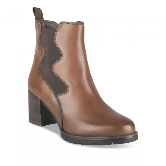 Bottines Confort MARRON Femme CUIR Fermeture éclair PIERRE CARDIN