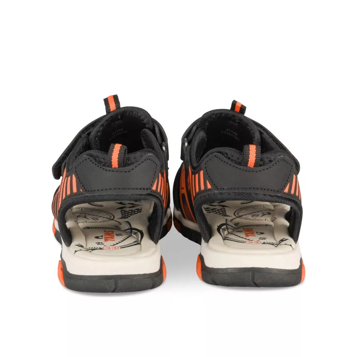 Orange and black on sale sandals