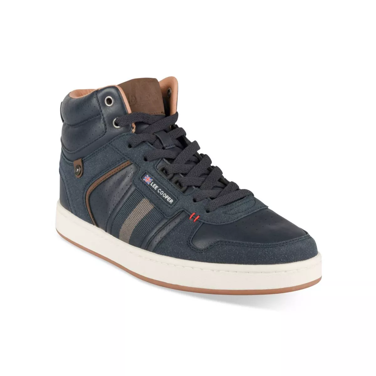 Lee Cooper Casual Lace Up Sneakers In Black With Striped - Fancy Soles