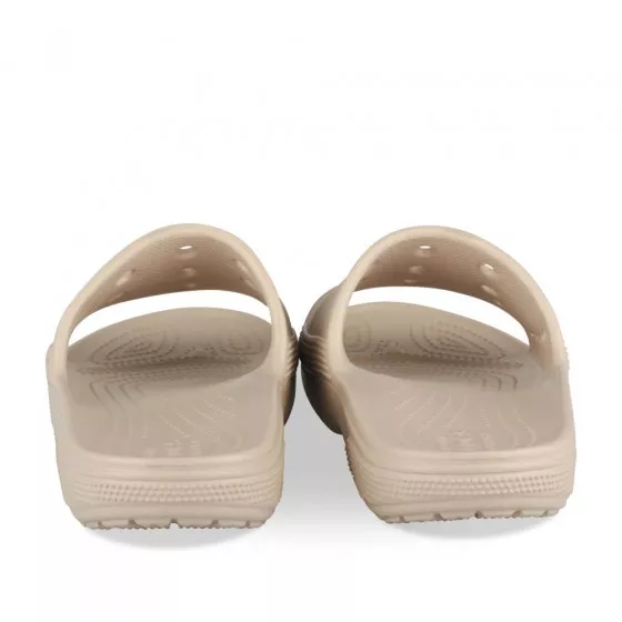 PLATFORM FLIP-FLOPS IN BEIGE TWEED FABRIC