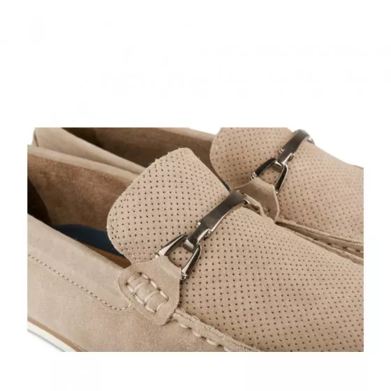 Escarpins Mocassins HOKI Tout Cuir Beige – Taille 35 (EU) – Talon Kitten – Vintage