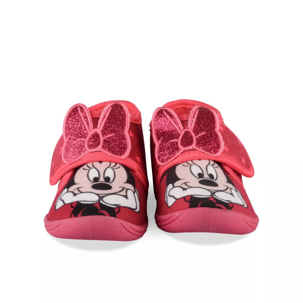 Chausson bébé Disney Minnie Nœud rouge pois blancs lunette rouge avec prénom