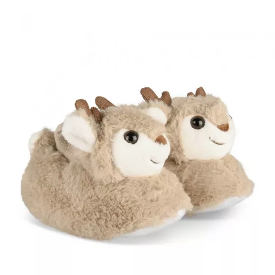 Plush slipperss reindeer BEIGE NINI & GIRLS