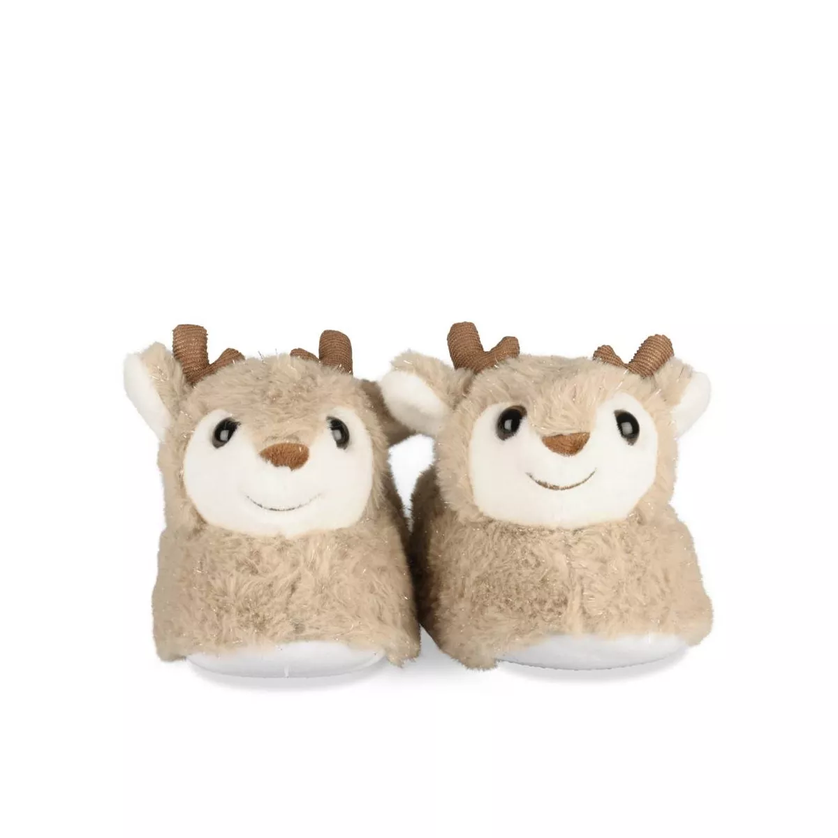 Chaussons peluche renne BLANC MERRY SCOTT