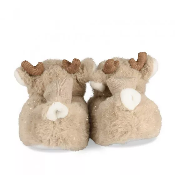 Plush slipperss reindeer BEIGE NINI & GIRLS