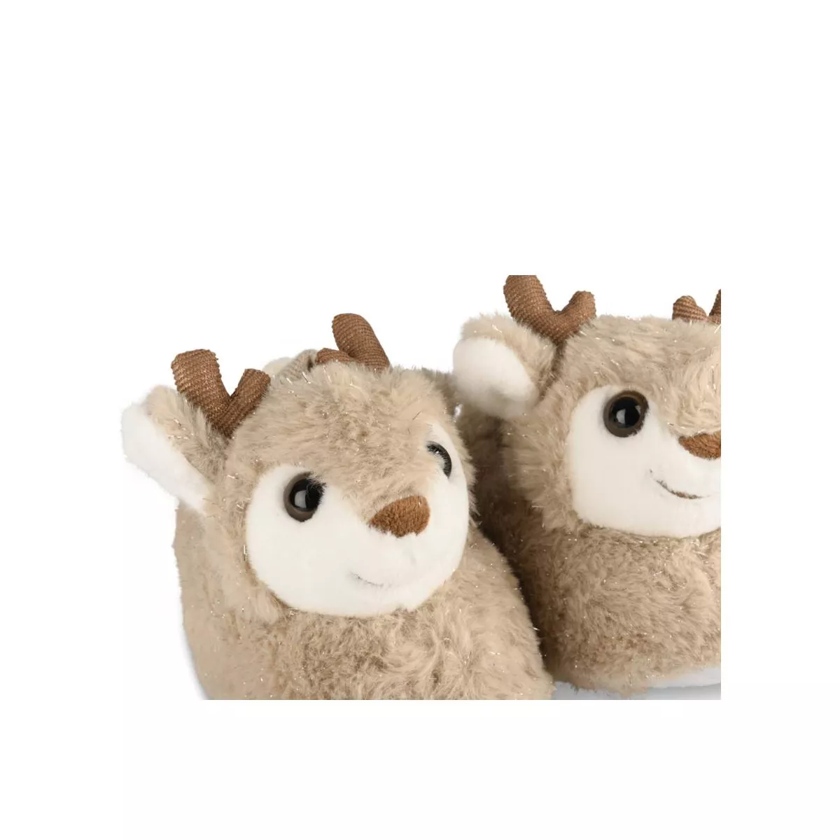 Chaussons enfant en fourrure avec ours en peluche, Beige Apolanie - KeeShoes