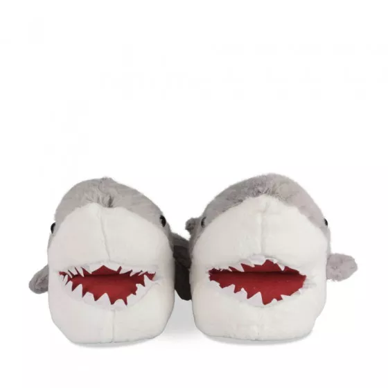 Chaussons peluche requin GRIS TAMS