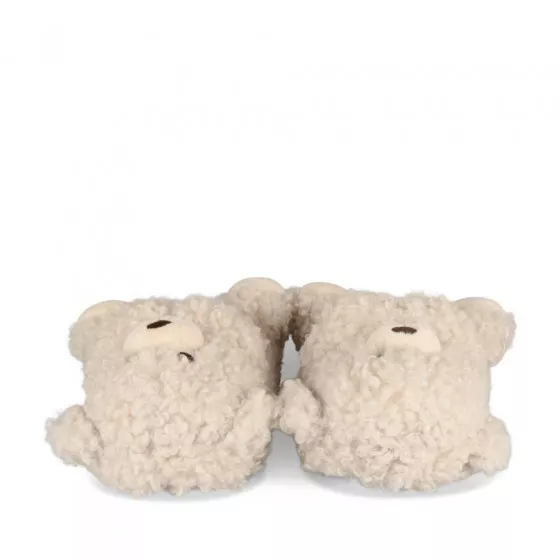 Plush slipperss teddy bear BEIGE MERRY SCOTT