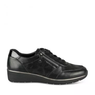 Baskets confort en cuir Confortissimo noir femme