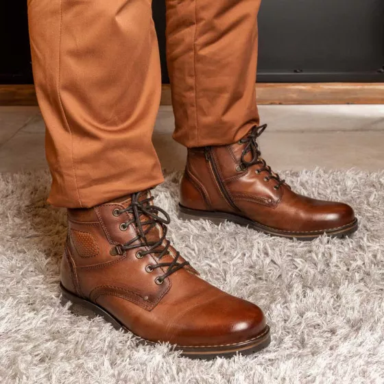 Ankle boots BROWN DENIM SIDE CUIR