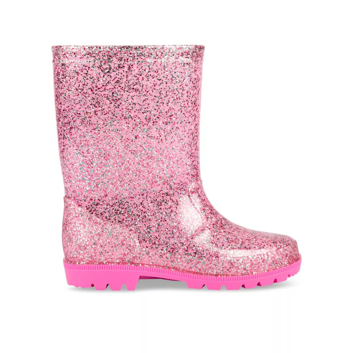 bottes de pluie femme a paillettes avec semelle transparente rose femme