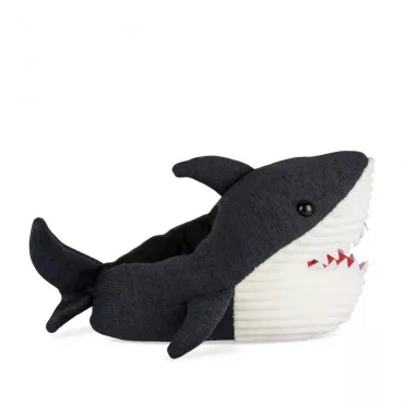 Chaussons peluche requin MARINE DENIM SIDE