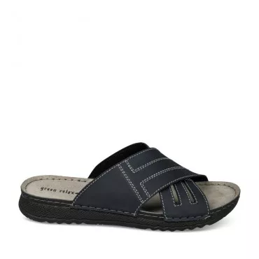 Mules NAVY GREEN RELAX