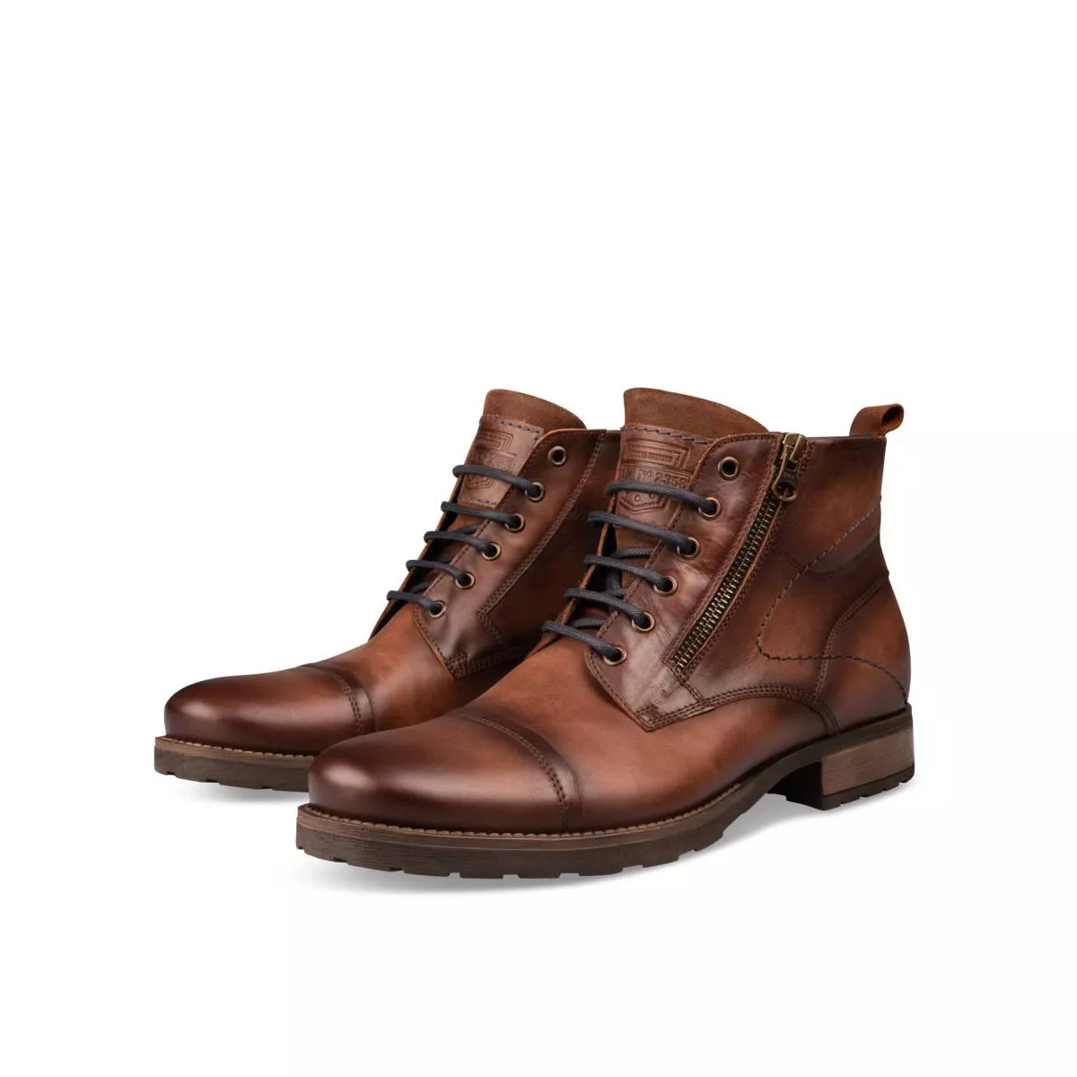 Bottines marron denim side cuir hotsell