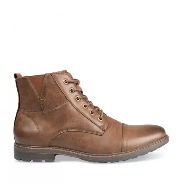 Bottines marron denim side cuir online