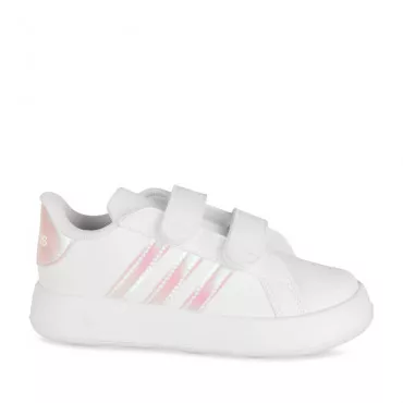 ADIDAS Baskets Hoops Mid 2.0 I - Bébé fille - Blanc et rose Blanc