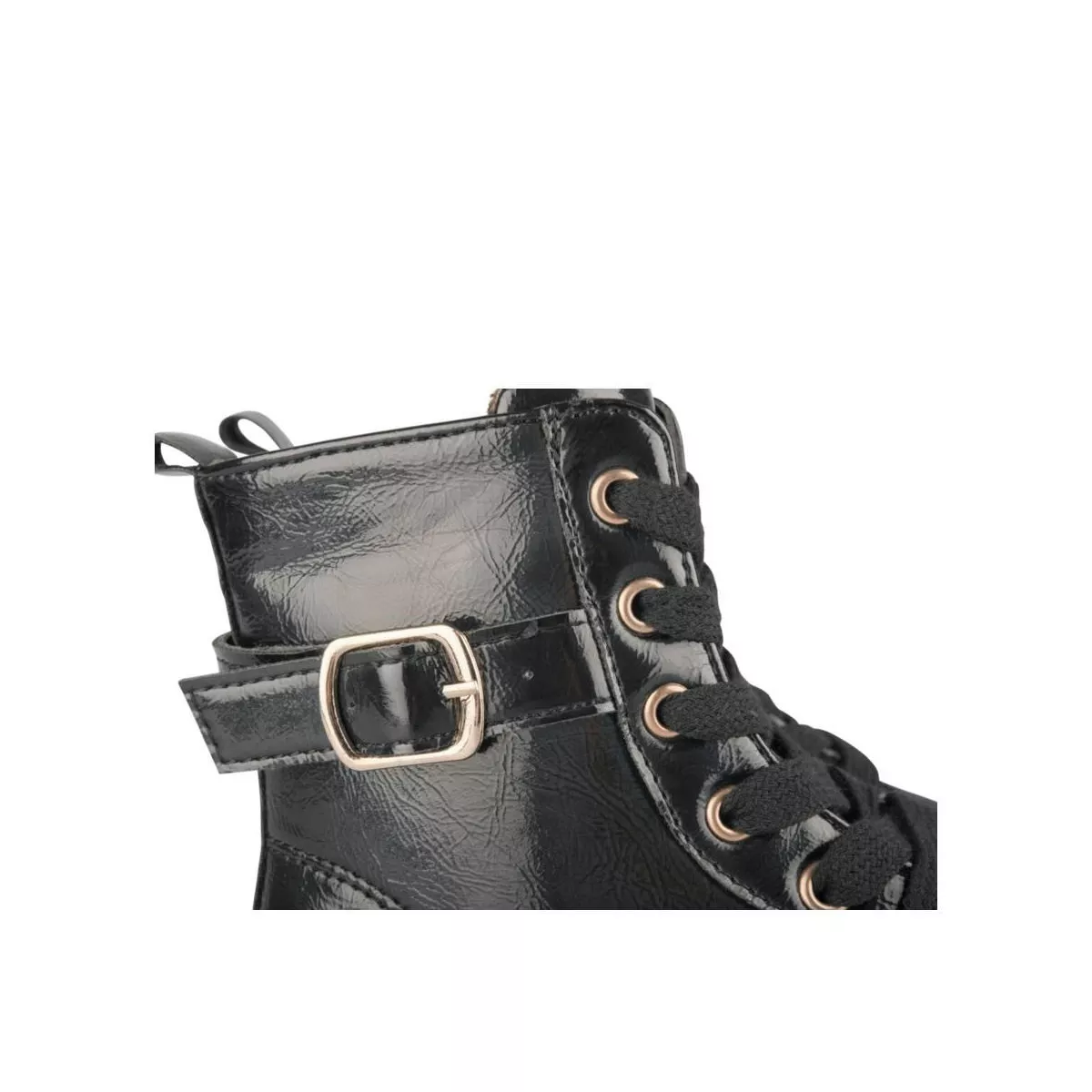 Ankle boots Rangers BLACK Girl pattern Iridescent Laces NINI GIRLS