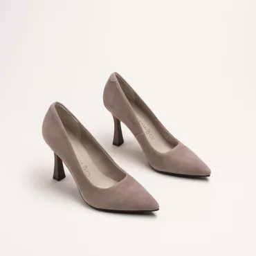 Escarpins San Marina En Cuir Daim Taupe - Pointure 37 - Occasion Très Bon État - Fabriqué En Italie