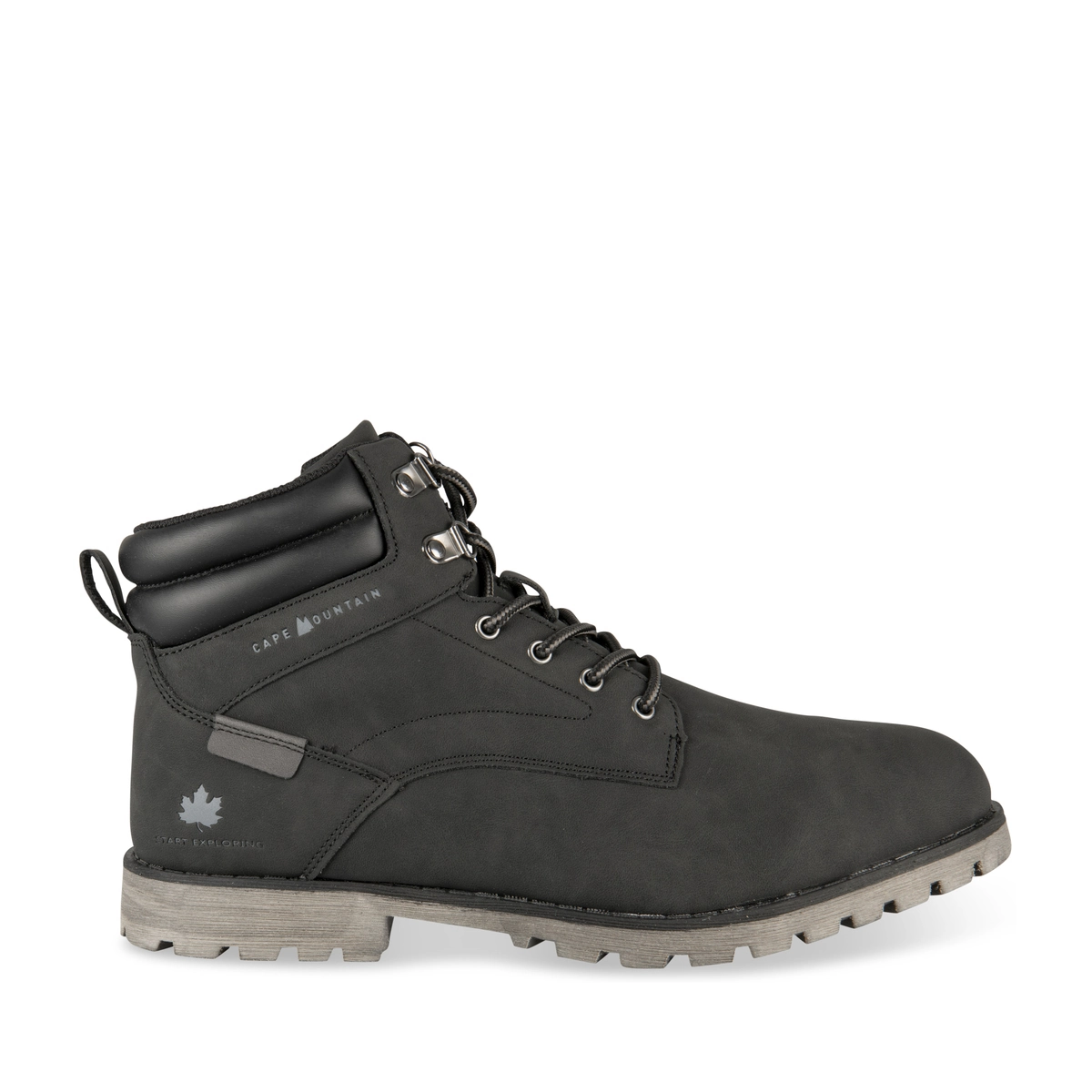Ankle boots BLACK Men pattern Plain Laces CAPE MOUNTAIN