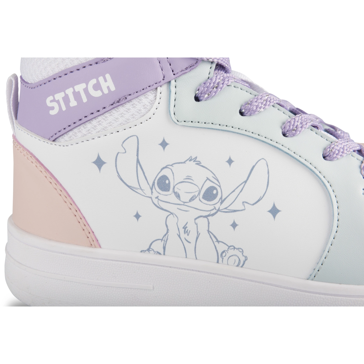 Baskets BLANC Fille motif Uni Lacets STITCH