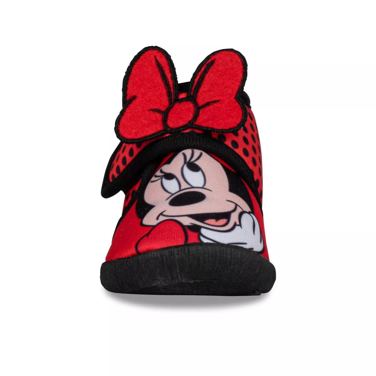 Chausson bébé Disney Minnie Nœud rouge pois blancs lunette rouge avec prénom