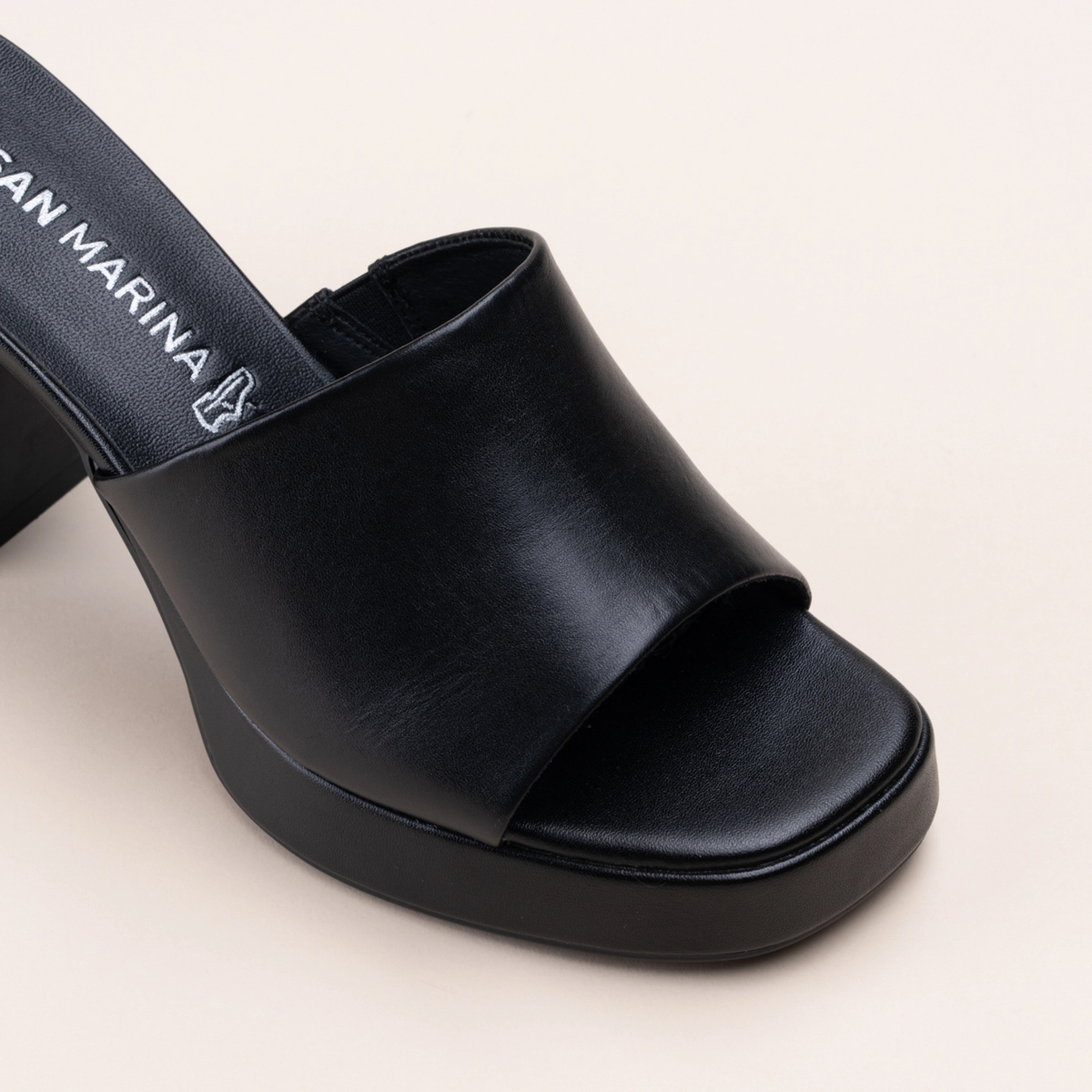 Mules NOIR Femme CUIR motif Uni A enfiler SAN MARINA