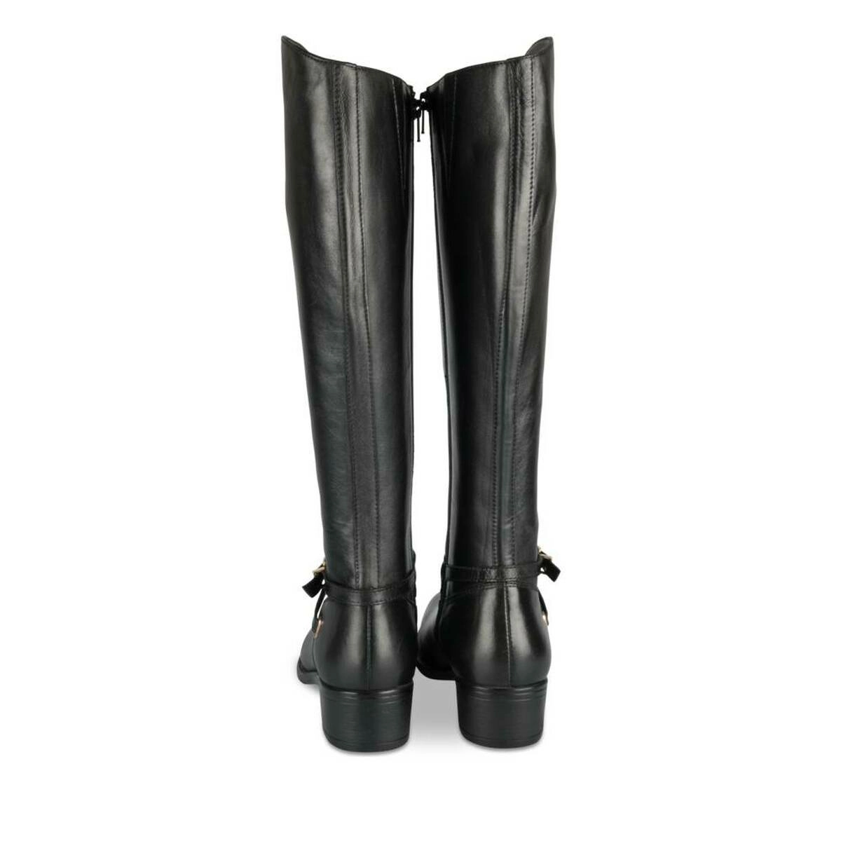 Bottes NOIR Femme CUIR motif Uni Fermeture eclair SAN MARINA