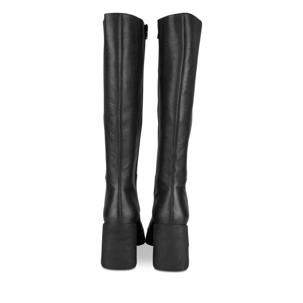 Bottes NOIR Femme CUIR motif Uni A enfiler SAN MARINA