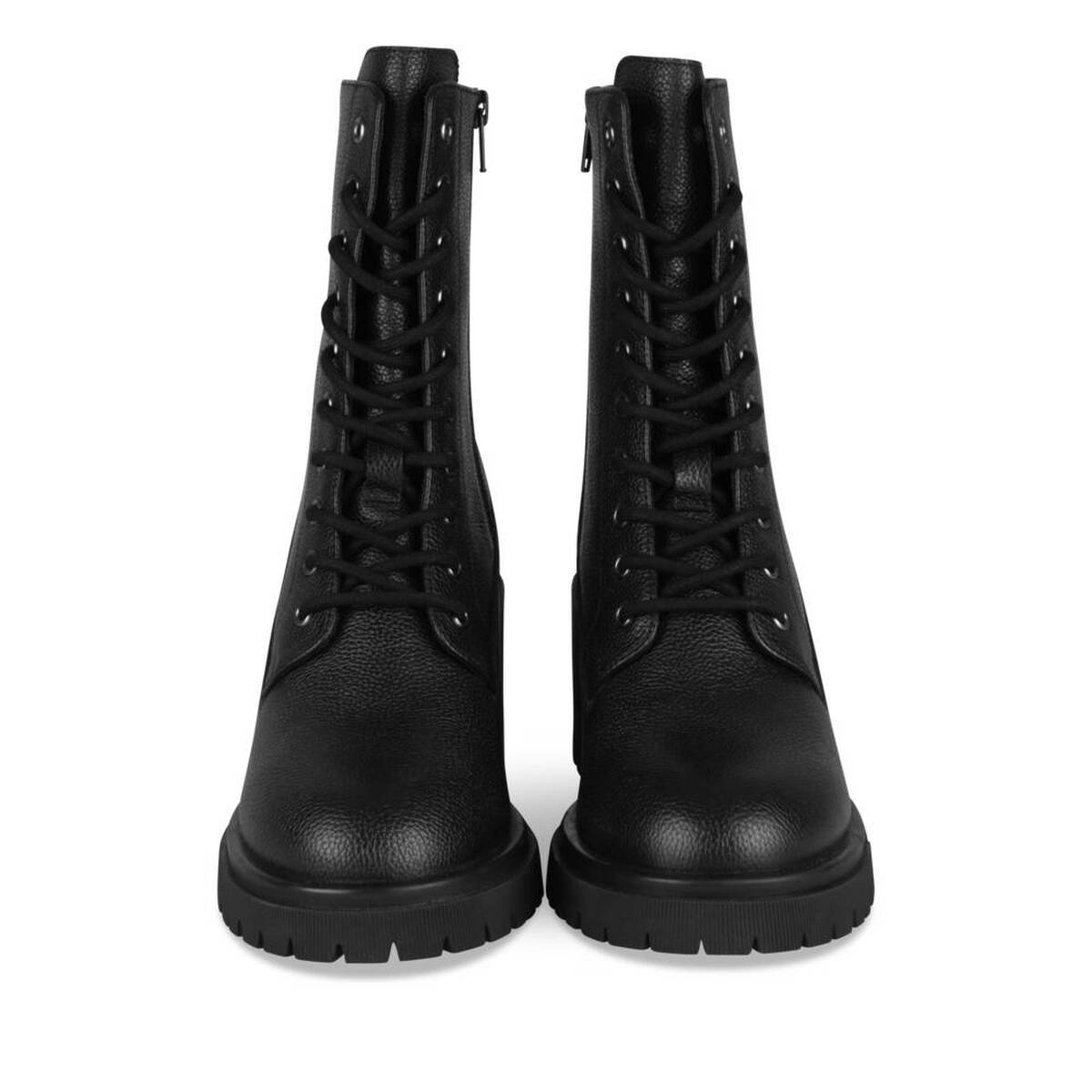 Bottines NOIR Femme CUIR motif Uni Lacets SAN MARINA