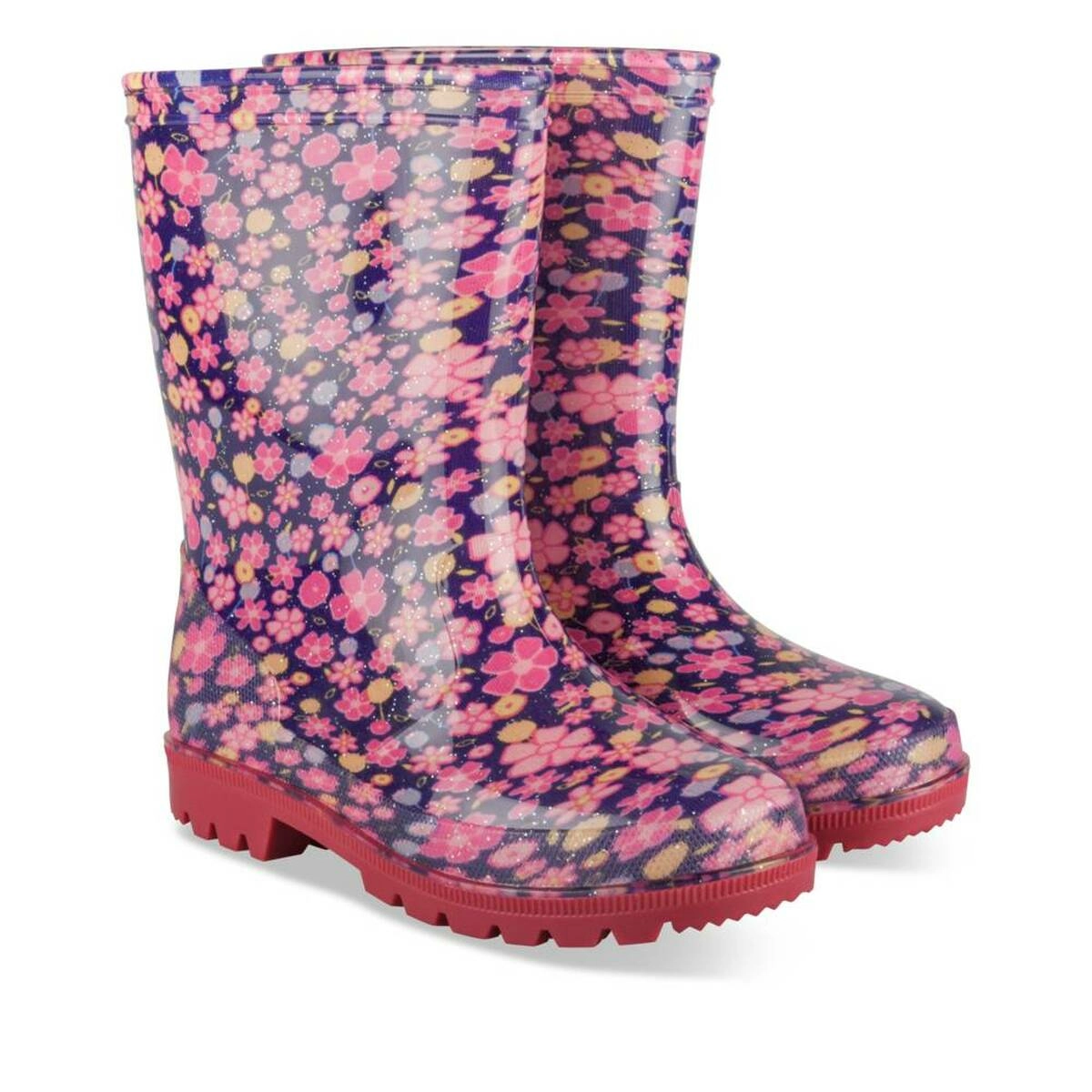 Bottes de pluie MARINE Fille motif Fleuri A enfiler LOVELY SKULL
