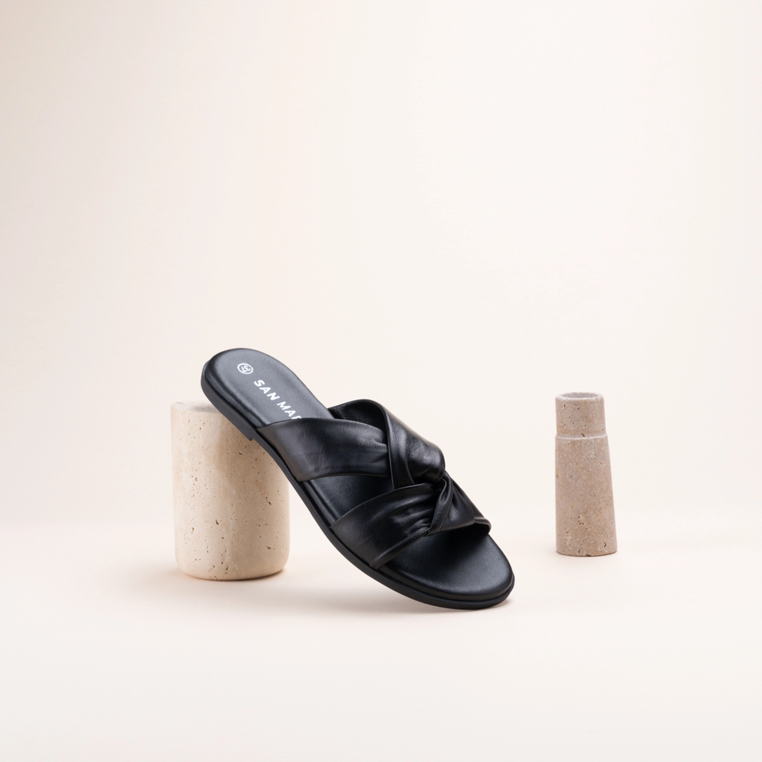 Mules NOIR Femme CUIR motif Uni A enfiler SAN MARINA
