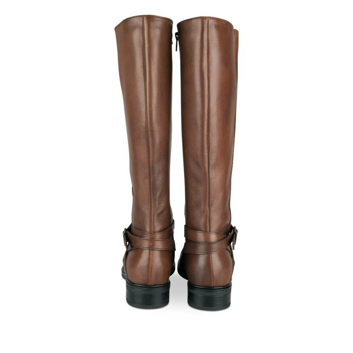 Bottes MARRON Femme CUIR motif Uni Fermeture eclair MEGIS ELEGANT